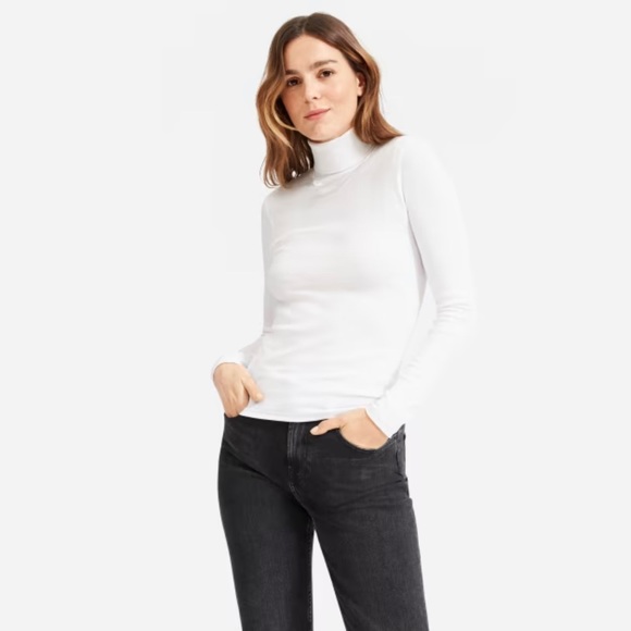 Everlane Pima white cotton turtleneck - Picture 1 of 3